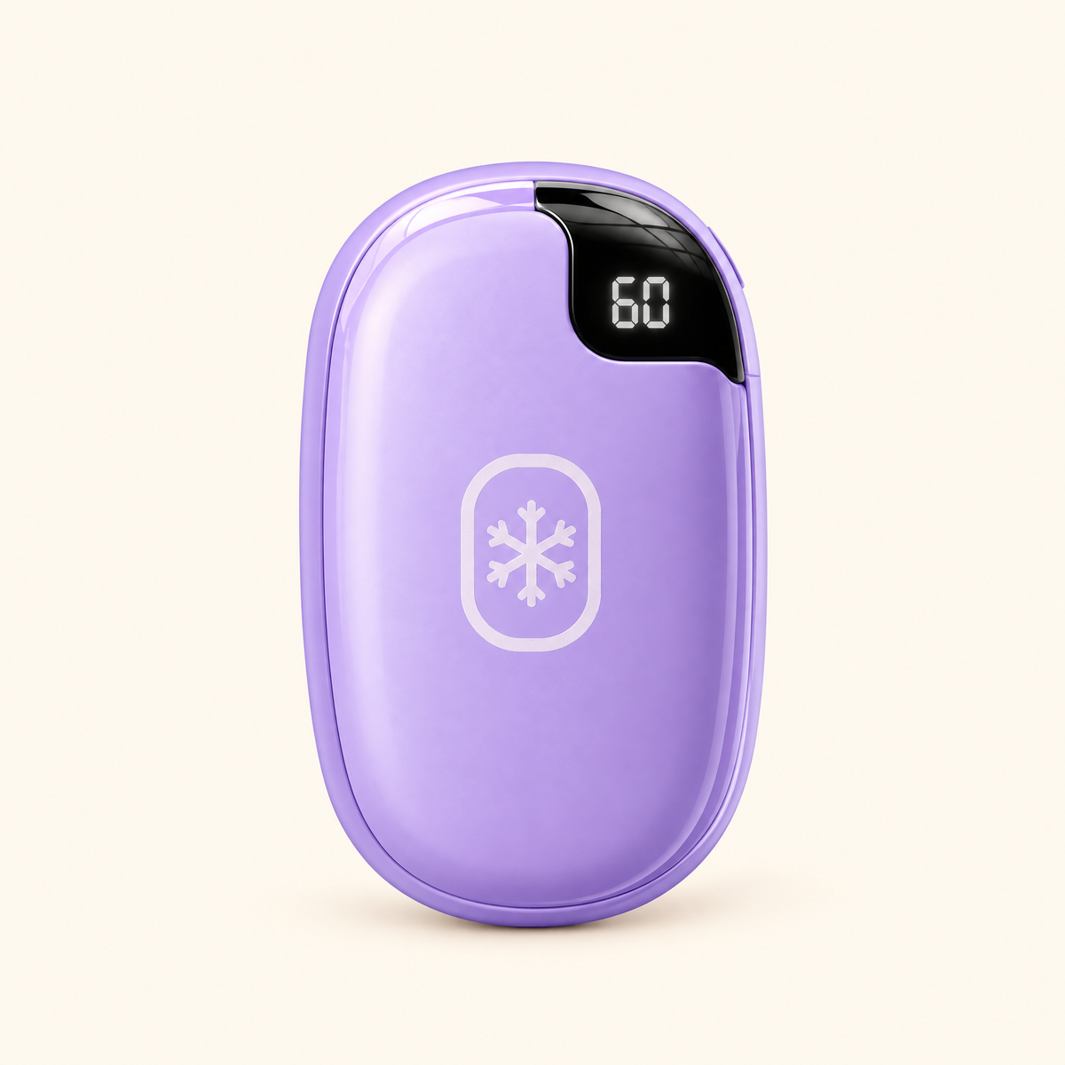 Chauffe-mains HiverDoux violet lavande avec logo gravé