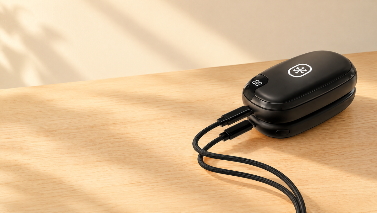 Recharge USB-C des deux moitiés du chauffe-mains HiverDoux